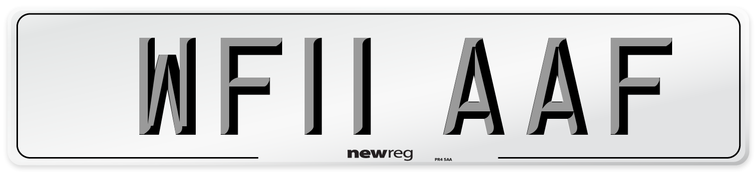 WF11 AAF Number Plate from New Reg